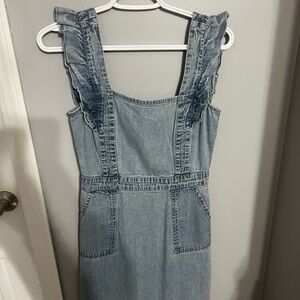 Denim Ruffle Strap Dress